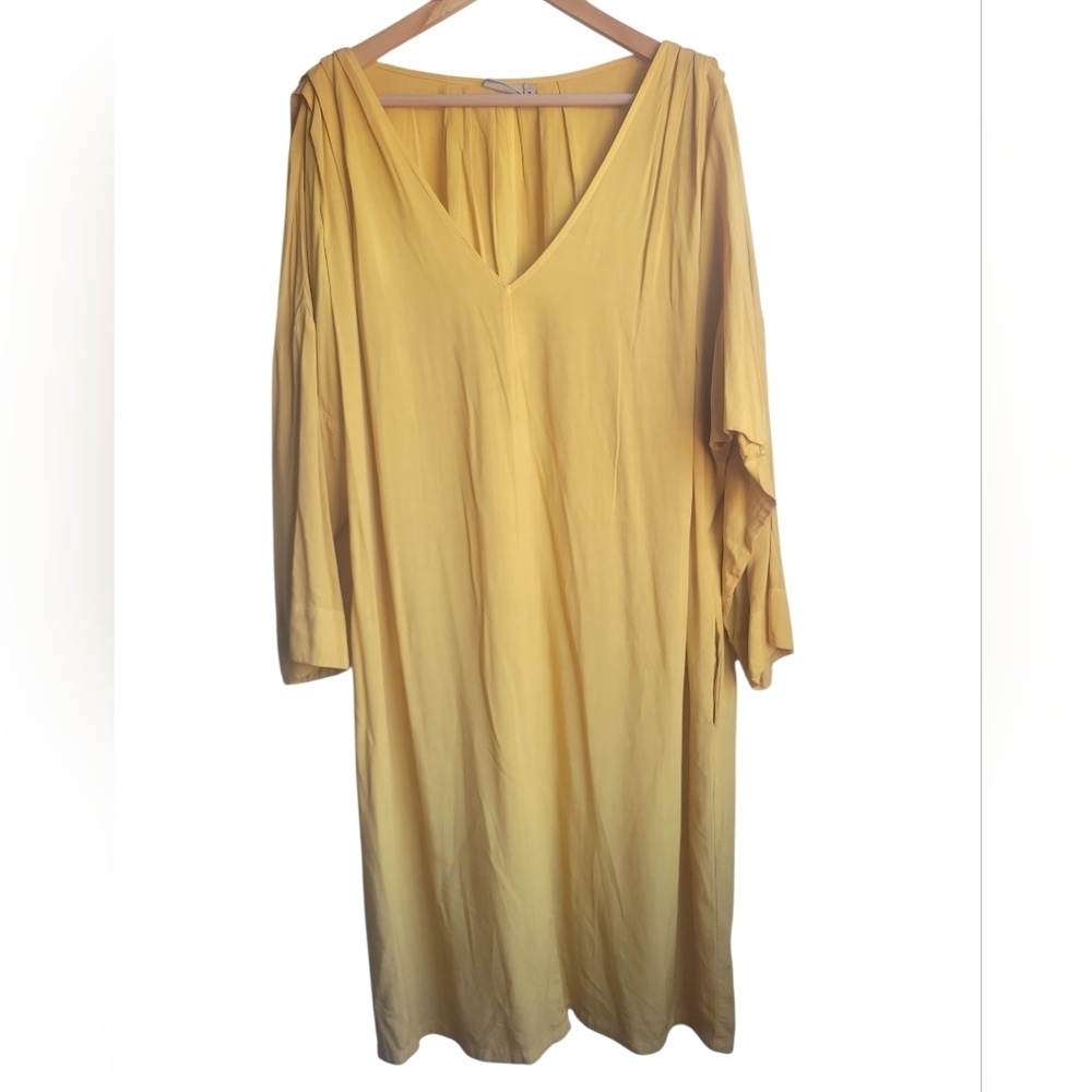 THE ODELLS By AnthropologieYellow Mutard V-Neck Dress Sz M
